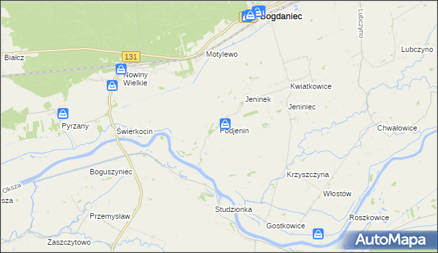 mapa Podjenin, Podjenin na mapie Targeo