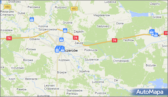 mapa Podklucze, Podklucze na mapie Targeo