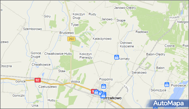 mapa Podkornaty, Podkornaty na mapie Targeo