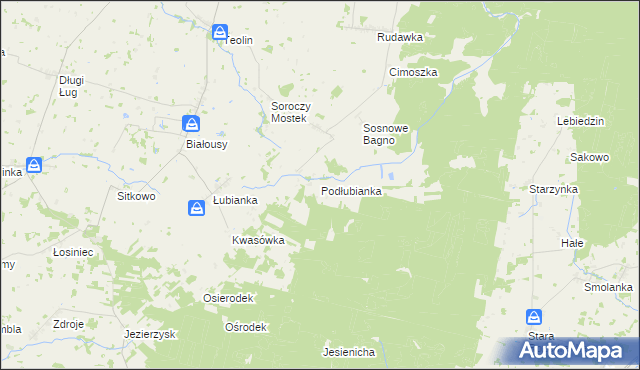 mapa Podłubianka, Podłubianka na mapie Targeo