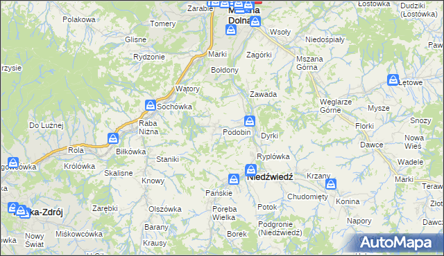 mapa Podobin, Podobin na mapie Targeo