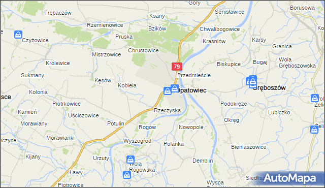 mapa Podskale gmina Opatowiec, Podskale gmina Opatowiec na mapie Targeo