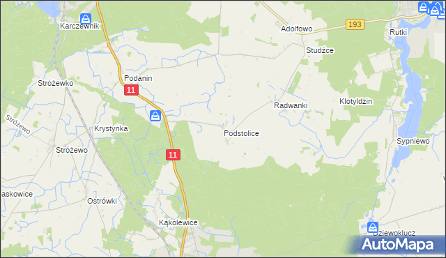 mapa Podstolice gmina Budzyń, Podstolice gmina Budzyń na mapie Targeo