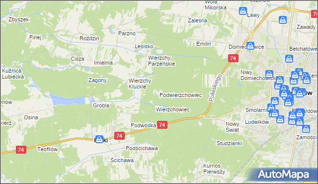 mapa Podwierzchowiec, Podwierzchowiec na mapie Targeo