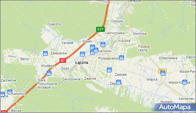 mapa Podzagnańszcze, Podzagnańszcze na mapie Targeo