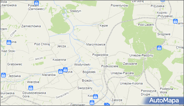 mapa Pogwizdów gmina Charsznica, Pogwizdów gmina Charsznica na mapie Targeo