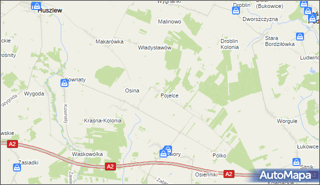 mapa Pojelce, Pojelce na mapie Targeo