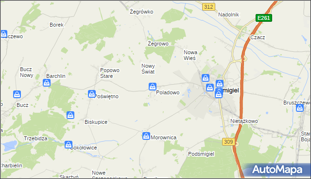 mapa Poladowo, Poladowo na mapie Targeo