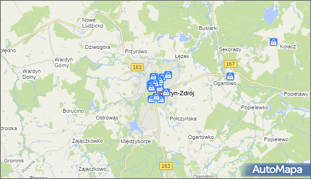 mapa Połczyn-Zdrój, Połczyn-Zdrój na mapie Targeo