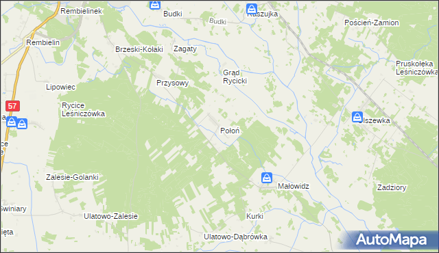 mapa Połoń, Połoń na mapie Targeo