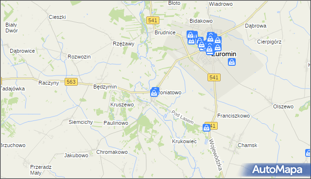 mapa Poniatowo gmina Żuromin, Poniatowo gmina Żuromin na mapie Targeo