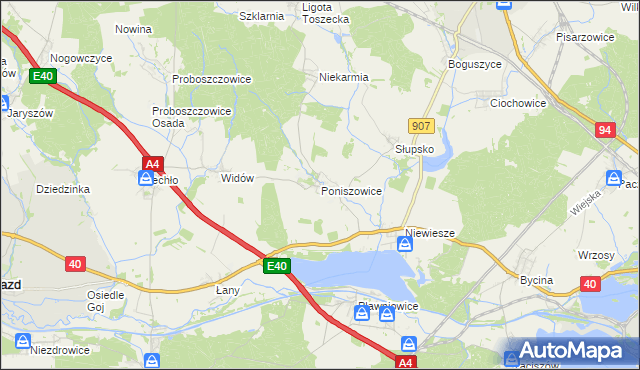 mapa Poniszowice, Poniszowice na mapie Targeo