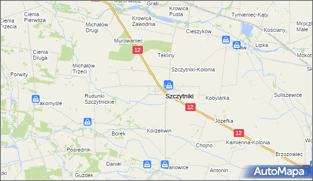 mapa Popów gmina Szczytniki, Popów gmina Szczytniki na mapie Targeo