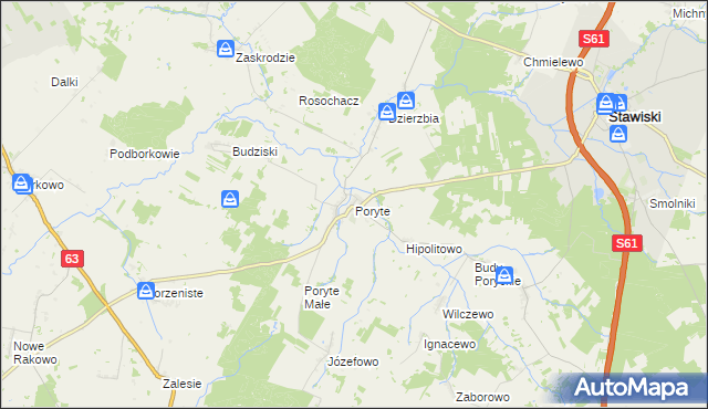 mapa Poryte, Poryte na mapie Targeo