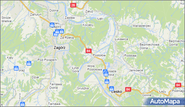 mapa Postołów, Postołów na mapie Targeo