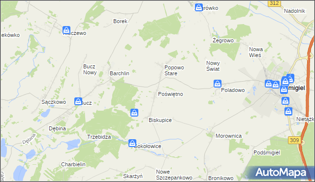 mapa Poświętno, Poświętno na mapie Targeo