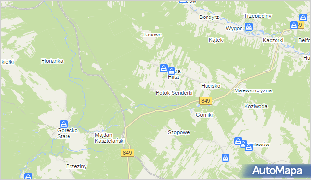 mapa Potok-Senderki, Potok-Senderki na mapie Targeo