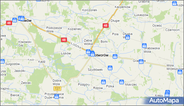 mapa Potworów powiat przysuski, Potworów powiat przysuski na mapie Targeo