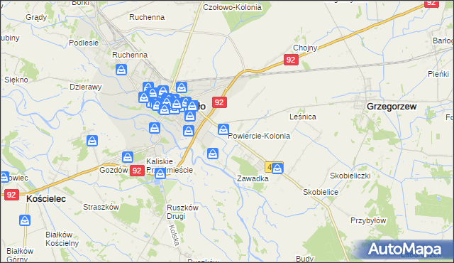 mapa Powiercie-Kolonia, Powiercie-Kolonia na mapie Targeo