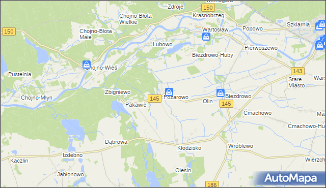 mapa Pożarowo, Pożarowo na mapie Targeo