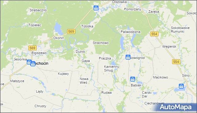 mapa Praczka, Praczka na mapie Targeo