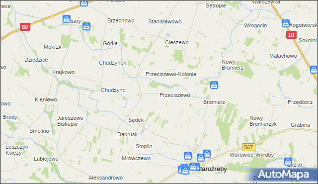 mapa Przeciszewo, Przeciszewo na mapie Targeo