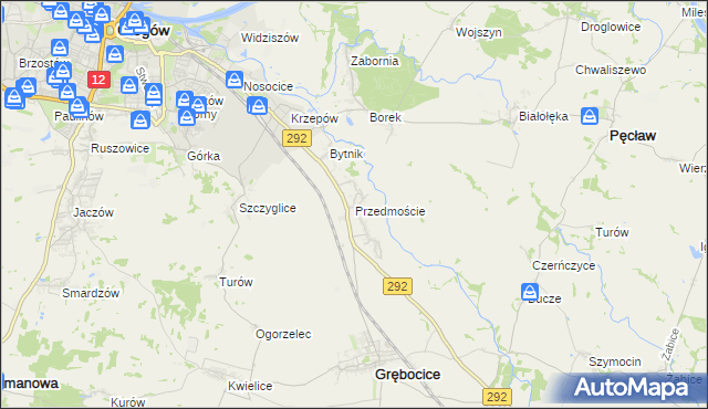 mapa Przedmoście gmina Głogów, Przedmoście gmina Głogów na mapie Targeo