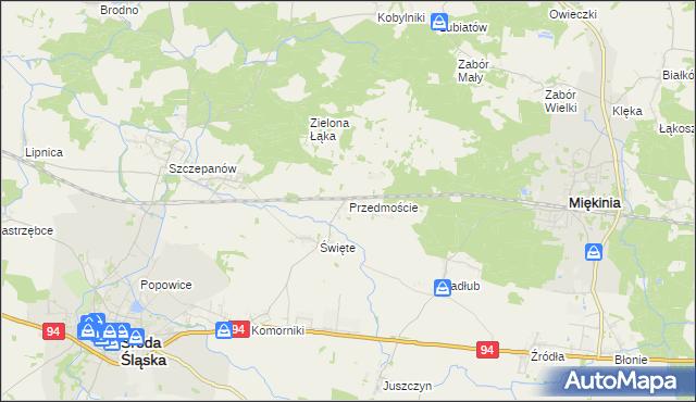 mapa Przedmoście gmina Środa Śląska, Przedmoście gmina Środa Śląska na mapie Targeo