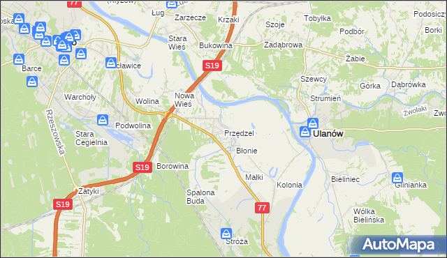 mapa Przędzel, Przędzel na mapie Targeo