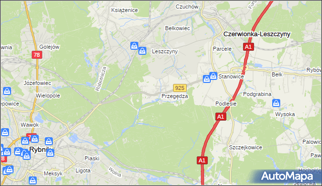 mapa Przegędza, Przegędza na mapie Targeo