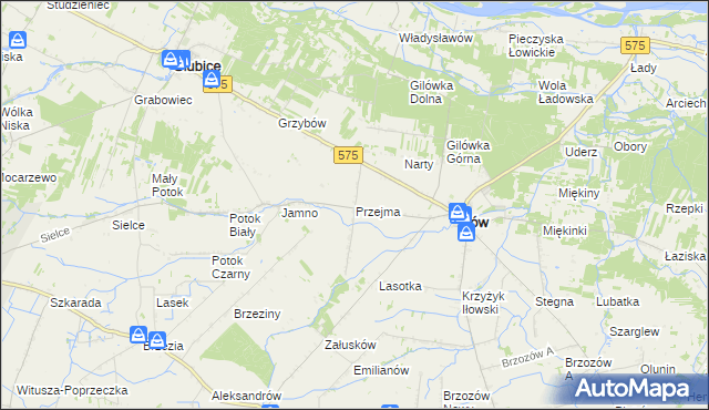 mapa Przejma gmina Iłów, Przejma gmina Iłów na mapie Targeo