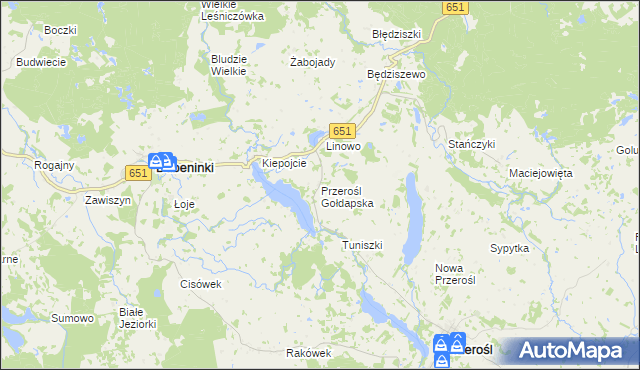 mapa Przerośl Gołdapska, Przerośl Gołdapska na mapie Targeo