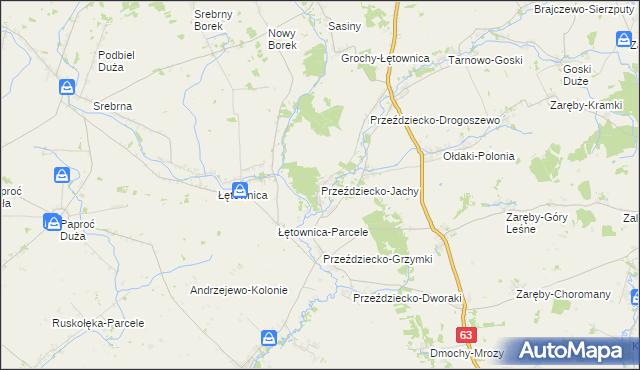 mapa Przeździecko-Jachy, Przeździecko-Jachy na mapie Targeo