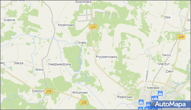 mapa Przybiernówko, Przybiernówko na mapie Targeo