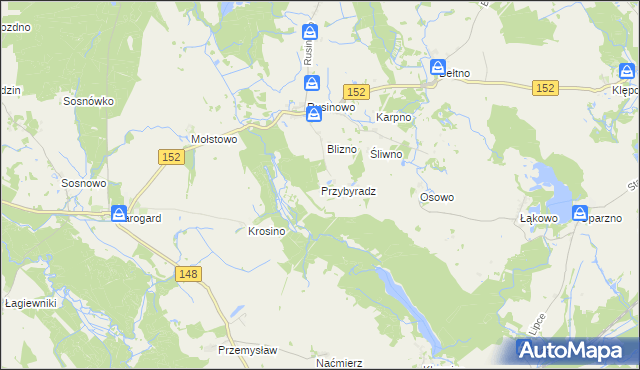 mapa Przybyradz, Przybyradz na mapie Targeo