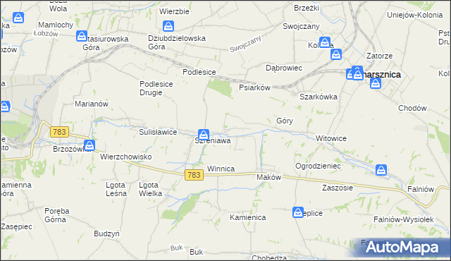 mapa Przybysławice gmina Gołcza, Przybysławice gmina Gołcza na mapie Targeo