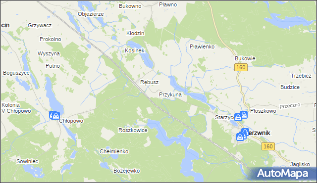 mapa Przykuna, Przykuna na mapie Targeo