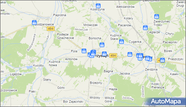 mapa Przystajń, Przystajń na mapie Targeo