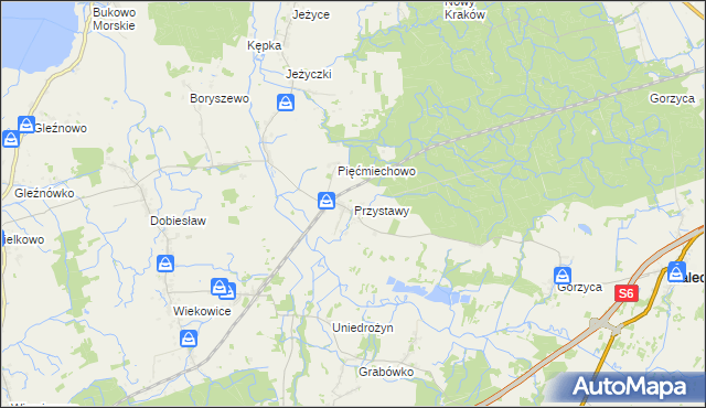 mapa Przystawy gmina Malechowo, Przystawy gmina Malechowo na mapie Targeo