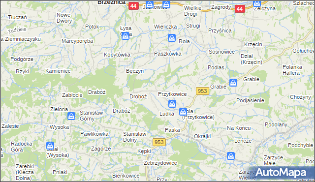 mapa Przytkowice, Przytkowice na mapie Targeo