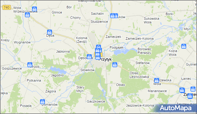 mapa Przytyk, Przytyk na mapie Targeo