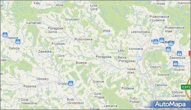 mapa Pstrągowa, Pstrągowa na mapie Targeo