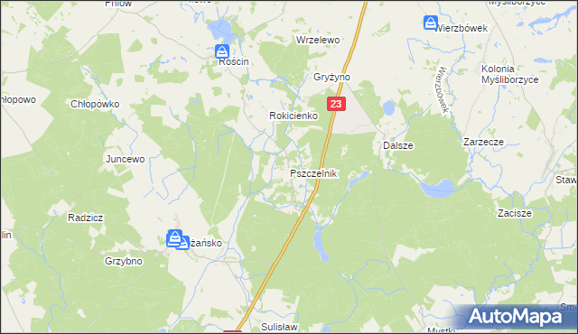 mapa Pszczelnik, Pszczelnik na mapie Targeo