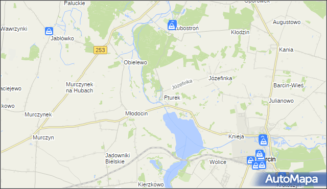 mapa Pturek, Pturek na mapie Targeo