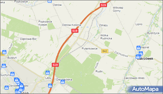 mapa Pułankowice, Pułankowice na mapie Targeo