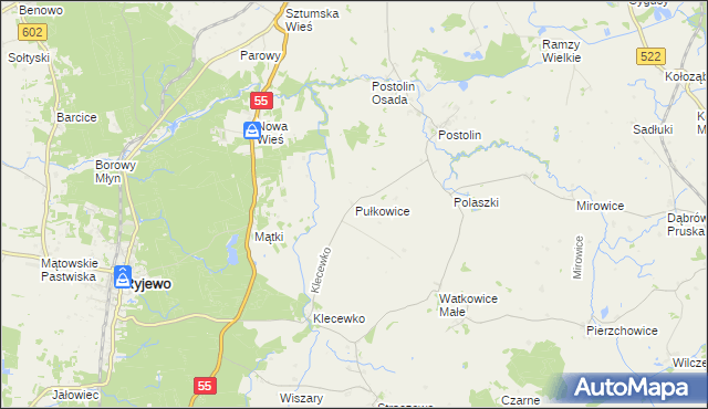 mapa Pułkowice, Pułkowice na mapie Targeo