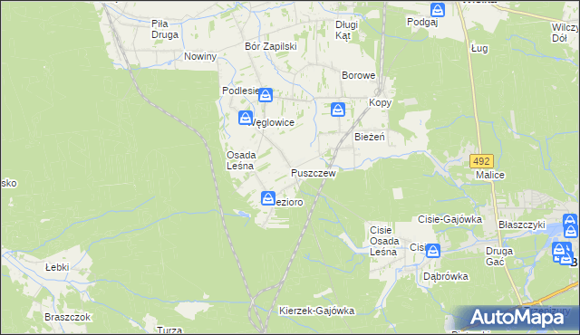 mapa Puszczew, Puszczew na mapie Targeo