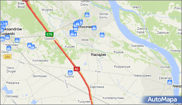 mapa Raciążek, Raciążek na mapie Targeo