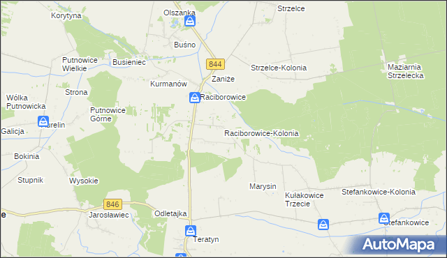 mapa Raciborowice-Kolonia, Raciborowice-Kolonia na mapie Targeo