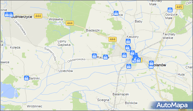 mapa Raczyce gmina Odolanów, Raczyce gmina Odolanów na mapie Targeo